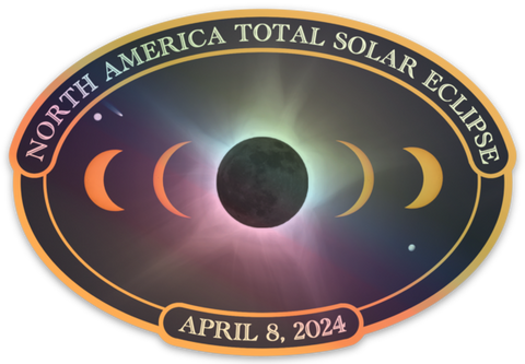 April 8, 2024 Total Solar Eclipse Hologram Sticker