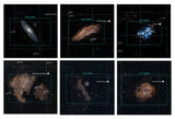 Six examples of the rectangular image field seen by an ASI2600 camera on the Cat 91 telescope.
