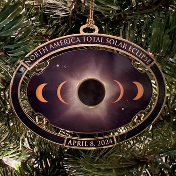 Total Solar Eclipse Metal Ornament April 8, 2024