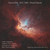 Wizard Nebula (NGC 7380) captured with Atlas Single over 4 hours with the Vaonis dual-band filter