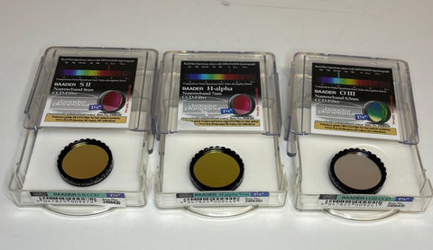 Used Baader 1.25" SHO Narrowband Filter Set (SII/Ha/OIII) 7-8.5 nm